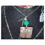 Set of 2 Artisan Necklaces with Decorative Pendants and Gold-Filled Chains