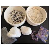 Marble Rocks and Amethyst Crystal Set with Decorative Stones