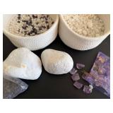 Marble Rocks and Amethyst Crystal Set with Decorative Stones