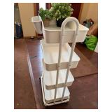 4-Tier White Rolling Storage Cart with Removable Side Bin