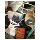 Box of Assorted Leather Cord Spools in Various Colors