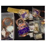 Assorted Jewelry Making Supplies Including Artistic Wire and Findings