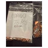 Assorted Bronze and Copper Jewelry Findings and Beads in Organizer Case