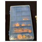 Assorted Bronze and Copper Jewelry Findings and Beads in Organizer Case