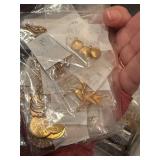 Large Assortment of Themed Gold Tone Metal Charms in Bags