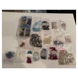 Large Assorted Lot of Gemstone, Glass, and Shell Beads with Organizer Case