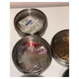 Collection of Copper and Bronze Jewelry Findings and Pendants in Organizing Containers