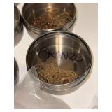 Collection of Copper and Bronze Jewelry Findings and Pendants in Organizing Containers