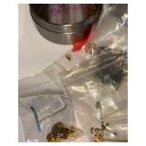 Collection of Copper and Bronze Jewelry Findings and Pendants in Organizing Containers