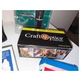 Mixed Lot of Crafting Tools and Supplies Including Bernzomatic Micro Torch, CraftOptics, and Stamp Making Kit