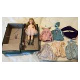 Vintage Shirley Temple Doll with Trunk, Multiple Outfits and Accessories