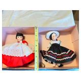 Set of 2 Madame Alexander Dolls in Traditional Mexican Attire with Original Boxes