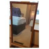 Wood Framed Rectangular Mirror 46x24 Inches