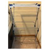 Folding Metal Laundry Drying Rack with Mesh Shelf