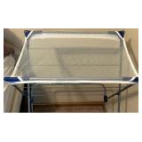 Folding Metal Laundry Drying Rack with Mesh Shelf