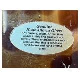 Hand-Blown Glass Table Lamp with Pleated Shade, 28 Inch Tall