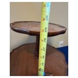 Vintage Two-Tier Wooden Side Table with Broken Foot