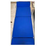 Blue Convertible Foam Chair Sleeper 63 Inch Length
