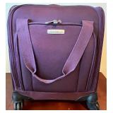 Samsonite Purple Rolling Carry-On Luggage with USB Ports