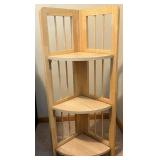 Folding 3-Tier Wooden Corner Shelf Unit