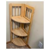 Folding 3-Tier Wooden Corner Shelf Unit