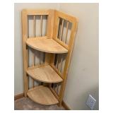 Folding 3-Tier Wooden Corner Shelf Unit