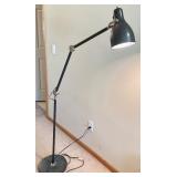 Adjustable Black Metal Floor Lamp with Articulating Arm, 59 Inches Tall