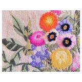 Framed Floral Embroidery Artwork with Wood Frame 29x23 Inches