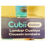 Lot of 3 Electronics and Wellness Items Including Echo Dot, Lumbar Cushion, and Brookstone Neck Massager