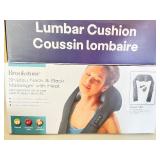 Lot of 3 Electronics and Wellness Items Including Echo Dot, Lumbar Cushion, and Brookstone Neck Massager