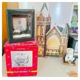 Collection of Christmas Village Decorations, Figurines, and Ornaments