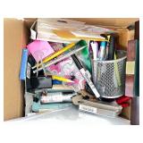 Large Lot of Office Supplies Including Organizers, Pens, Crayons, Binder Clips and Accessories