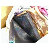 Collection of Holiday and Specialty Fabric Remnants Assorted Patterns and Finishes