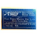 Antique Fred Macey 4-Sectional Oak Barrister Bookcase