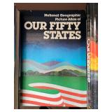 Collection of 6 Hardcover Books Including National Geographic Atlases, Impressionists, Pride and Prejudice