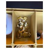 Upholstered Sewing Box and Double Stack Organizer with Assorted Sewing Supplies