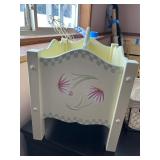 Collection of Decorative Baskets, Metal Bin, Tin, and Floral Magazine Holder