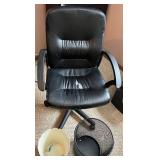 Office Chair with Armrests and Two Waste Baskets