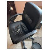 Office Chair with Armrests and Two Waste Baskets