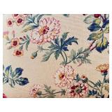 Floral Upholstered Sofa with 4 Burgundy Accent Pillows, 82in