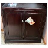 Dark Wood Bookcase with Double Door Cabinet, 72x29x12 Inches