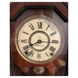 Antique Mantel Clock with Wooden Case, Pat. July 30 1878