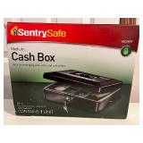 SentrySafe Medium Cash Box with Key and Removable Tray
