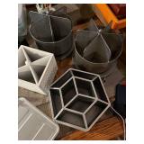 Assorted Desktop Organizers and Storage Boxes Collection