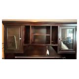 Haugen Martin Espresso Executive Desk with Hutch and Glass Cabinet Doors