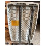 Set of 3 Small Adjustable Plastic Folding Tables with Metal Legs