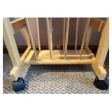 Rolling Wood Side Table with Adjustable Lamp and Magnifier