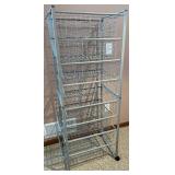 Metal Wire Storage Rack with 6 Removable Baskets, 53in Height