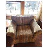 Upholstered Armchair with Floral Stripe Pattern, 45x40x30 Inches
