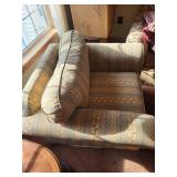 Upholstered Armchair with Floral Stripe Pattern, 45x40x30 Inches